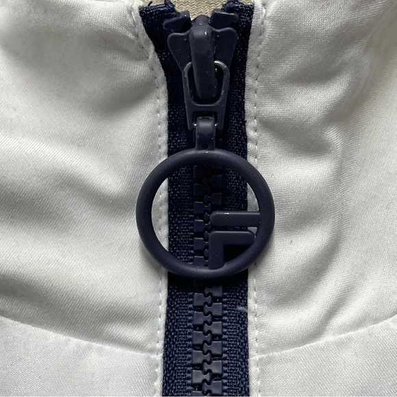 Fila Slade Track Jacket Men Logo Spell Out Red White Blue USA Windbreaker med - Picture 6 of 16